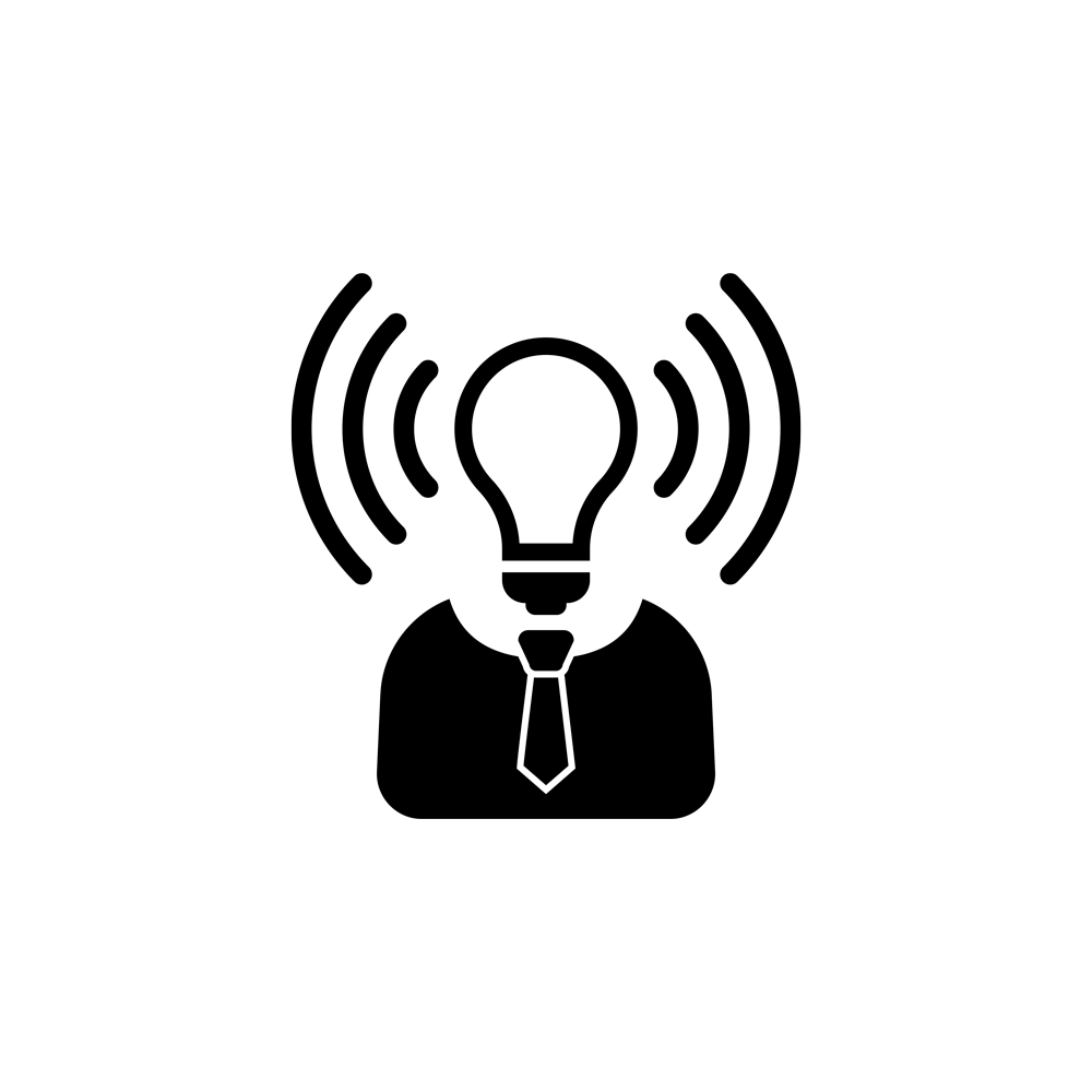 A suit with the head of a bulb with the light switched on so signify awareness